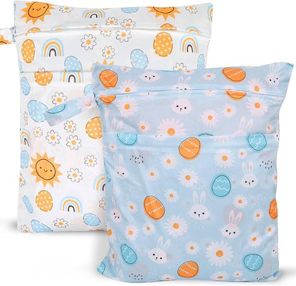 2pcs Travel Waterproof Laundry Bag, Cloth Diaper Wet Dry Bags