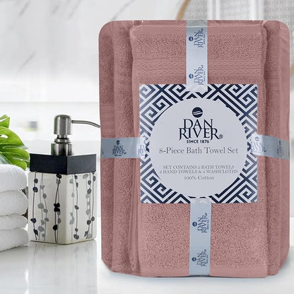 DAN RIVER 8 PC Luxury Bath Towels