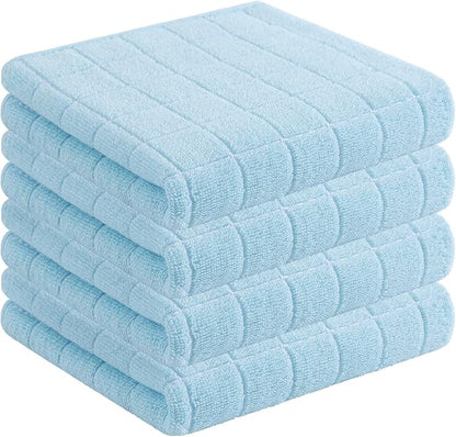 Homaxy 100% Cotton Terry Kitchen Towels, Checkered Designed, Soft and Super