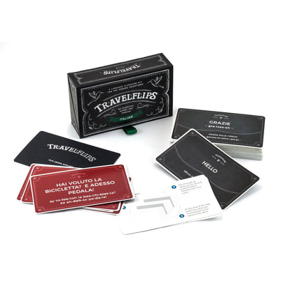 Italian Flash Cards - Learn Italian Language Vocabulary Words and Phrases - Basic Sentences for Beginners - Gift for Travelers, Kids, and Adults - Language Cards by Travelflips