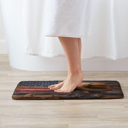 American Western Cowboy Carpet Playmat Rug 20"X32",Non-Slip Soft Living Dining Room Rug for Front Door Entrance Outside Doormat