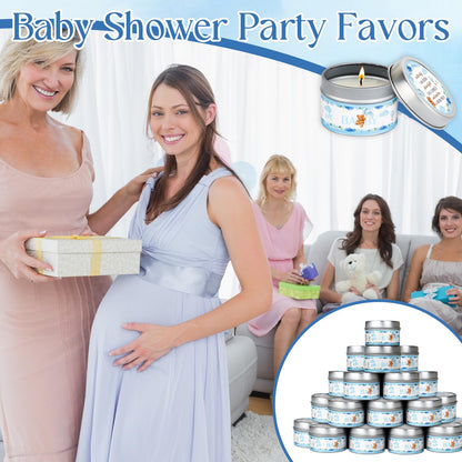 50Set Baby Shower Candle Party Favors Bear Lavender Scented Candles Bulk Favors for Guests Girl Boy Baby Shower Gender Reveal Party Gifts (Blue Bear)