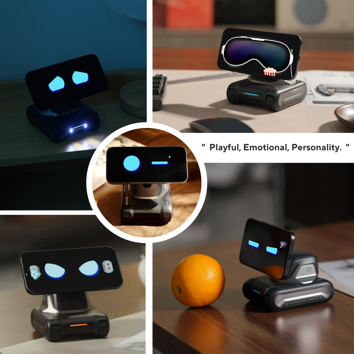LOOI Robot-Space Black-AI Desktop Companion,ChatGPT&Gemini Voice Interaction,Visual Understanding,Personality&Memory,10W Wireless Charging,Tech&Gadget Gift,Electronic pets,Toy,Geek,Desktop Setup