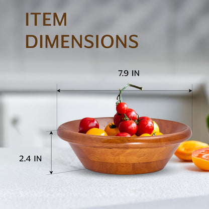 VieWood Wooden Salad Bowls, 8 Inch Set of 4 Wood Bowls for Serving Food, Salad, Dessert, Home Decor, Food Safe - Lightweight, Sturdy & Durable