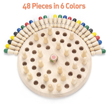 Wooden Memory Chess Matching Game: Large Family Board Games for Kids and Adults, Montessori Preschool Learning Educational Toy, Birthday Gift for Age 3 4 5 6 7 8+ Boy Girl