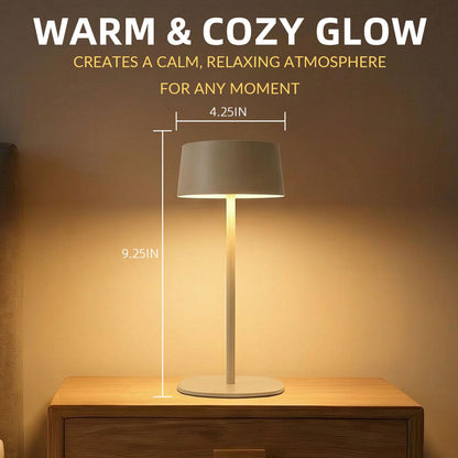 BHOTL Rechargeable Table Lamp, Cordless Touch Control Bedside Lamp – 2700K Warm LED, Stepless Dimmable, USB-C Charging, Small Modern Nightstand Desk Lamp with Non-Slip Base, Beige