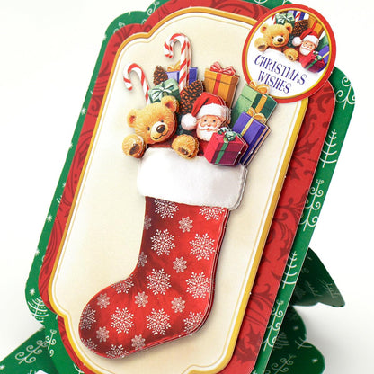 Katy Sue Deck The Halls Die-Cut Decoupage Pack. 12 Pre-Cut Die-Cut Decoupage Sheets for Christmas Card Making Supplies & Card Toppers Featuring Christmas Stocking, Jingle Bells & Holiday Scenes