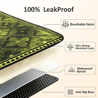 Washable Pee Pads for Dogs, Reusable Puppy Potty Training Pads, Ultra-Absorbent Thick Waterproof Leak-Proof Non-Slip Pads & Mat for Crate, Playpen, Floor, Whelping & Housebreaking , 2 Pack 48"x72"