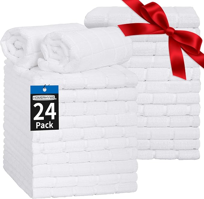 HOMERHYME Hand Towels for Bathroom, 24 Pack 25''*15'' Microfiber Bath Hand