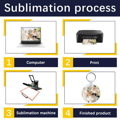 240 Pcs Metal Sublimation Keychain Blanks Bulk,Sublimation Ornament Blanks,Double Sided Sublimation Blanks Keychain