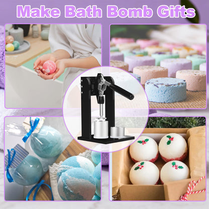 Bath Bomb Press Machine 2 Pcs 1.8 inches Bath Bomb Molds with Surprise Inside for DIY Shower Steamer Shampoo Bar Gifts