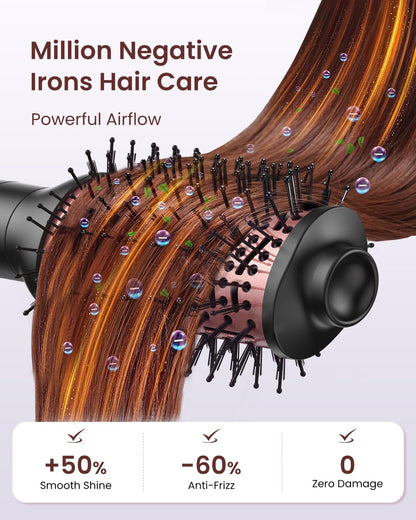 5-in-1 Hot Air Styler Wrap, High-Speed Hair Dryer Brush Blow Dryer with 2 Auto Wrap Curlers for Curling, Straightening, Volumizing, Fast Drying & Frizz-Free Styling for All Hair Types