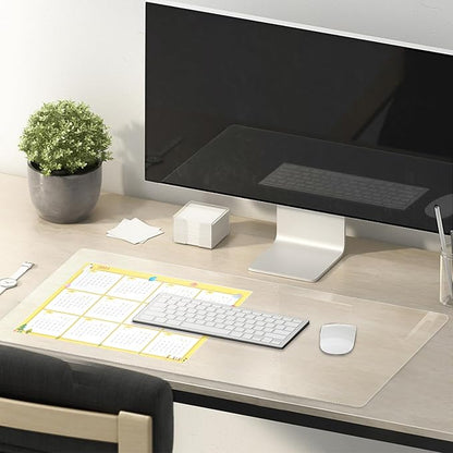 20 x 60 Inch Clear Table Cover Protector, Clear Table Protector for Dining Room Table, 1.5mm Plastic Table Cover, Waterproof Table Pad for Kitchen, Office