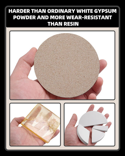 DR·GYPSUM Stone Kit,Eco-Resin Water-Based Casting Material for Concrete DIY Projects, Two-Part Powder Base and Liquid Set, 3kg(5.51Ib Base+1.1Ib Liquid)/Set(Beige)