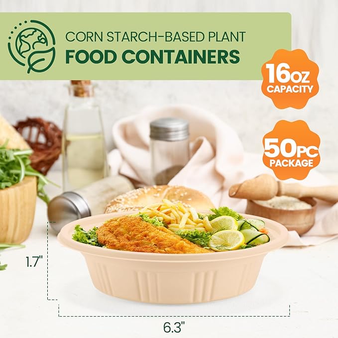 100 Piece Meal Prep Bowl Containers