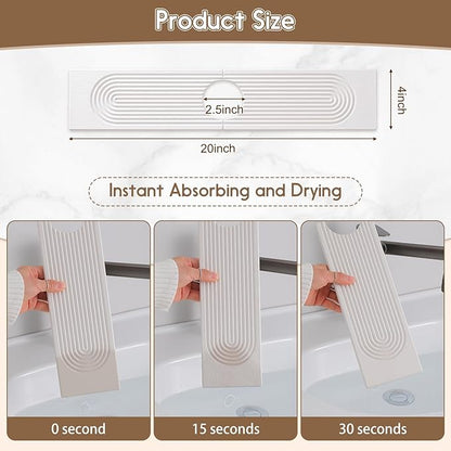 Faucet Mat for Kitchen Sink, Diatomite Quick Drying Tray, 20 Inch Kitchen Sink