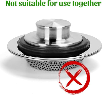 2PCS - Windran Kitchen Sink Drain Strainer, Upgraded Double-Layer Safe Design