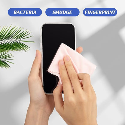 Leelosp 300 Pcs Glasses Cleaning Cloth Microfiber Glasses Wipes Assorted Colors