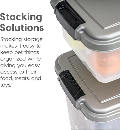 IRIS USA 30 lbs & 11 lbs Combo Airtight Dog Food Storage Container, Stackable
