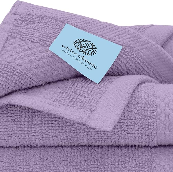 White Classic Luxury Cotton Washcloths 13x13 Inch