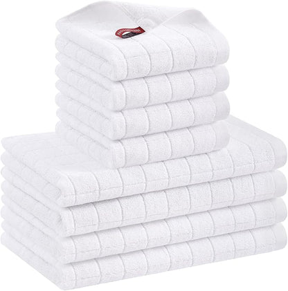 Mordimy 100% Cotton Terrycloth Kitchen Towels and Dishcloths Sets, Soft and