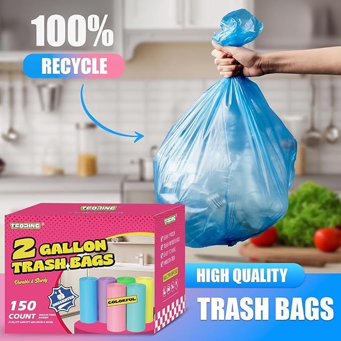Mini Trash Bags 2 Gallon