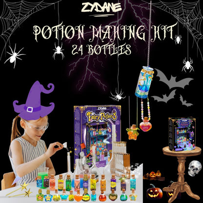Zydane Fairy Potion Making Kit for Kids - Birthday Gifts for Girls Ages 6 7 8 9 10 Ideas for Girls 8-10 - Arts and Crafts Toys for Kids 6-8 - 24 Bottle Magical Workshop Craft Set