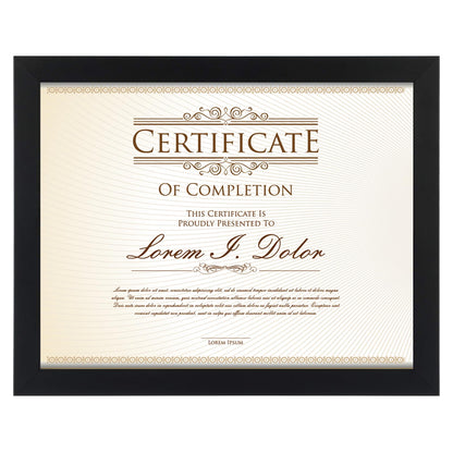 RUN HELIX 8.5x11 Picture Frame,Document Frame Certificate Frames Display Diplomas 8.5x11 Inch Standard Paper Frame with Stand Black Frame Wall and Tabletop Display