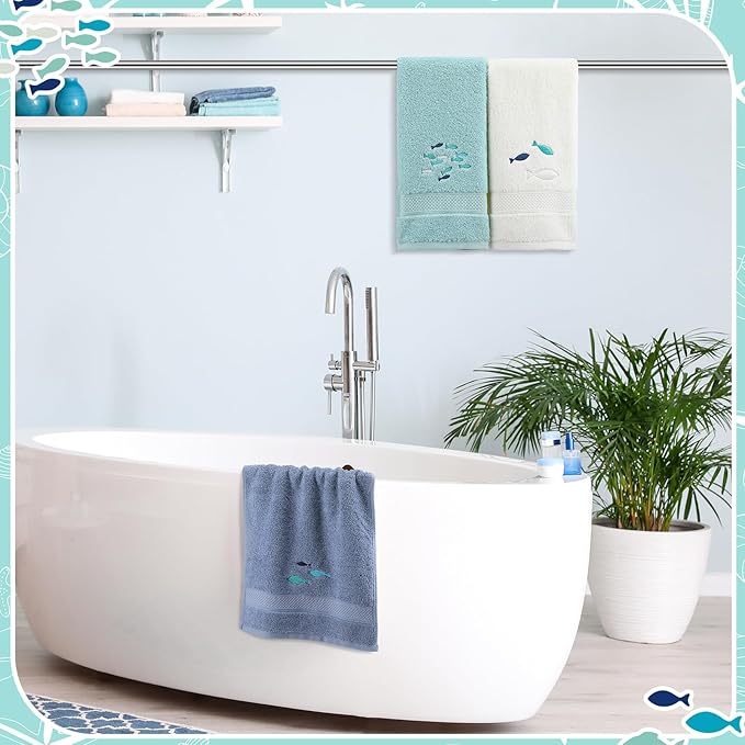 3 Pack Shoal of Fish Coastal Hand Towels
