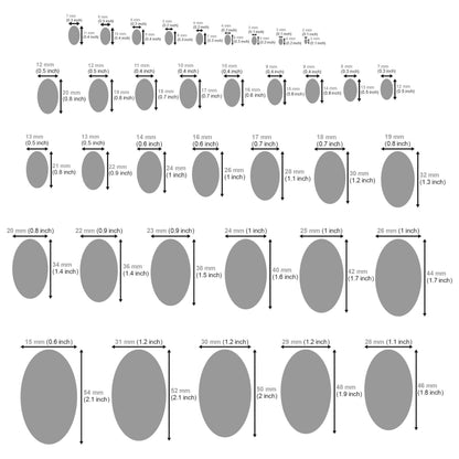 Aleks Melnyk No.210 Metal Ellipse Template, Stencil, Geometric Template, Ellipse Master, Art Oval Tool, Isometric Drawing, Lapidary, Cabochons, Geometric Ruler, Jewelry Oval