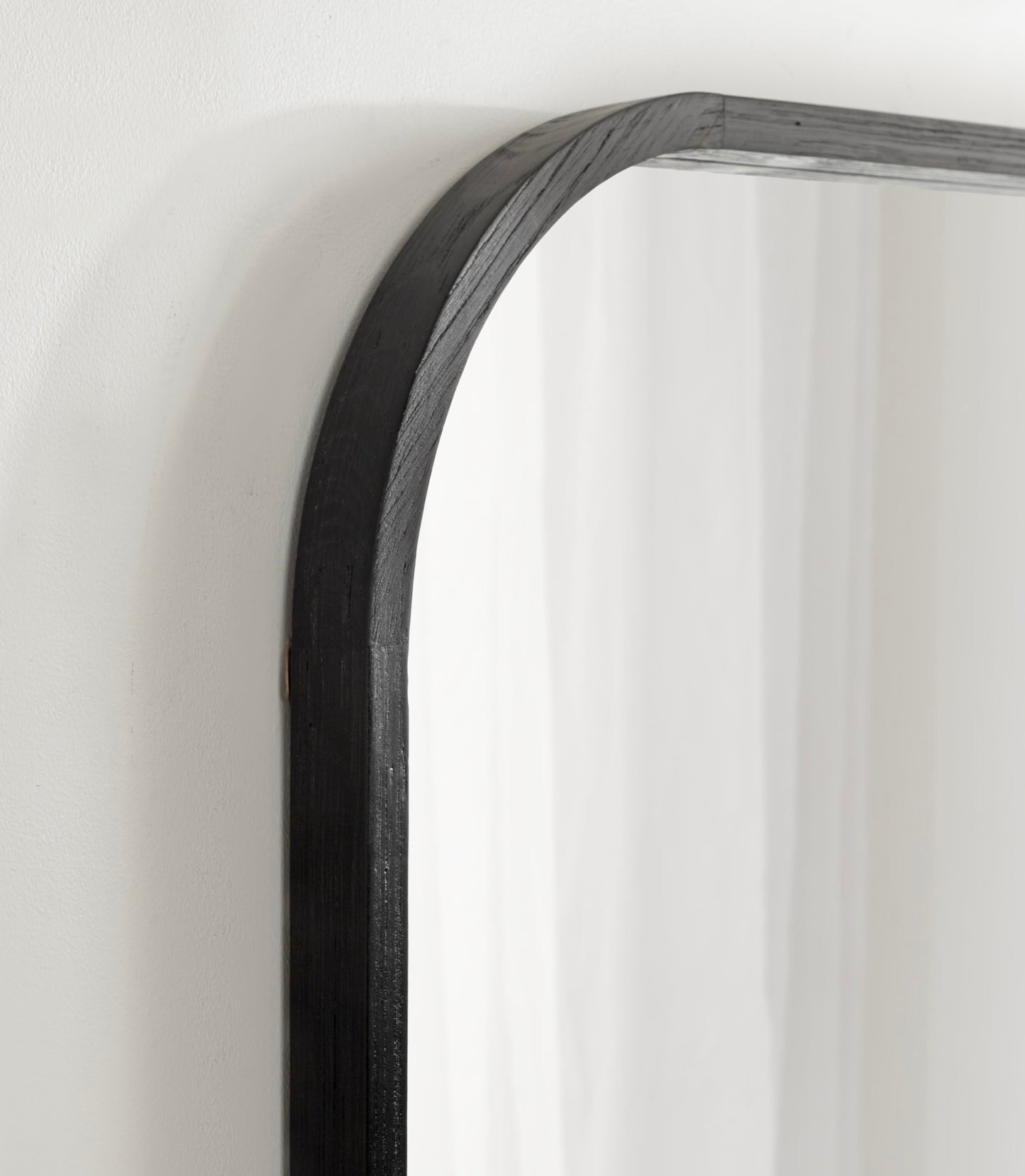 Kate and Laurel Occonor Modern Wooden Arched Mirror, 36 x 28, Black, Transitional Arch Wall Mirror with Geometric Shape for Use as Bathroom Mirror for Vanity or Fireplace Mantel Mirror