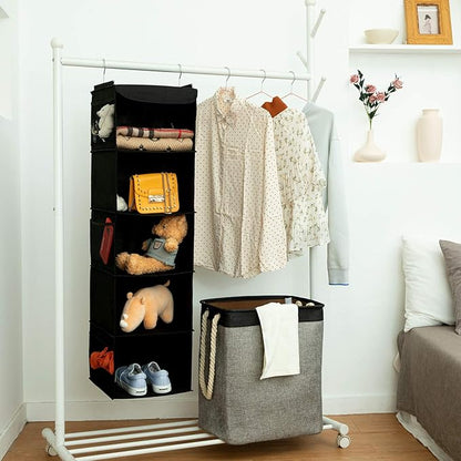 2 Pack Hanging Closet Organizer, 5 Shelves Hanging Storage