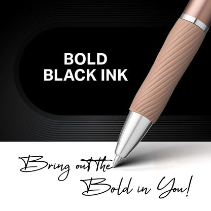 Sharpie S-Gel Gel Pens Sleek Metal Barrel Champagne Medium Point (0.7mm) Black Ink 4 Count
