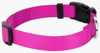 Country Brook Petz - Everyday Nylon Dog Collar and Leash - 10+ Cool Colors (3/4 Inch, Small, Fuchsia)