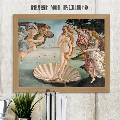 The Birth of Venus - Italian Renaissance Painting by Sandro Botticelli 11x14 Unframed Print - Venus Mythology Wall Art, Botticelli Wall Decor, Renaissance Artwork, Historical Art for Home or Office