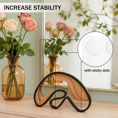 Fumete Mid-Century Modern Wood Abstract Sculpture Wooden Mountain Table Decoration Modern Home Decorative Objects for Mantel Bookshelf Dresser Living Room Office & Entryway Table Decorative