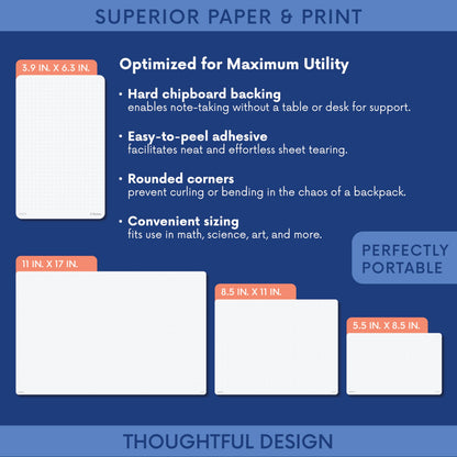 Notsu Dot Grid Small Desk Notepad 2 Pack | Minimalist Dotted Memo Note Pads with Premium Thick Paper, 3.9" x 6.3"