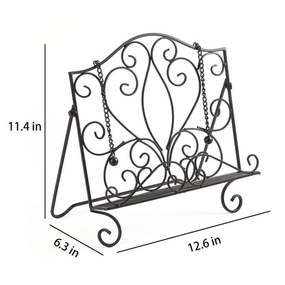 MOCOME Metal Cookbook Holder Recipe Book Stand for Kitchen, Vintage Scrollwork