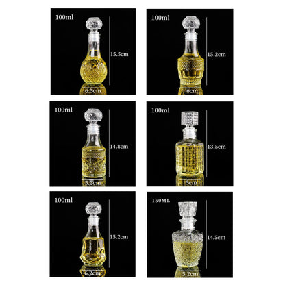 JQWIN AlifordGlass Mini Glass Bottles with 6 Different Shapes Can be Used for Self-Made juicing, Wine Bottles or Whiskey Decanter