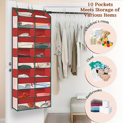 Christmas Over The Door Organizer 5 Tiers, Extra Large Behind Door Storage of