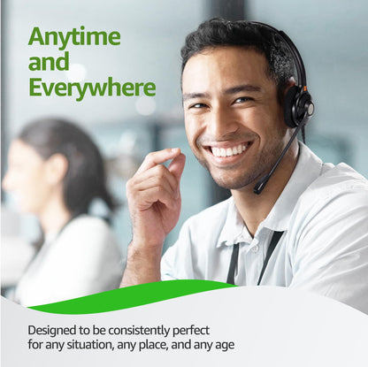 IPD Phone Headset for Office and Call Center Wired QD to RJ9 IPH-215 Binaural-Compatible with with Yealink SIP, Grandsteam, Sangoma, +Ooma and LG landline Phones