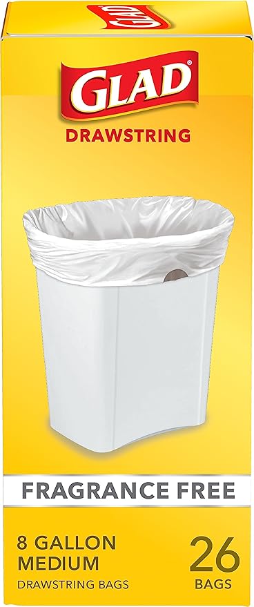 Glad Medium Trash Bags, 8 Gallon, Fragrance Free Garbage Bags