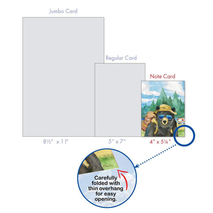 The Best Card Company - 20 Assorted Bulk Wildlife Whimsical Greeting Cards Boxed Set (4 x 5.12 Inch) Wildlife Variety Notecards for Kid (10 Designs, 2 Each) - Animal's Day Off AM6670OCB-B2x10