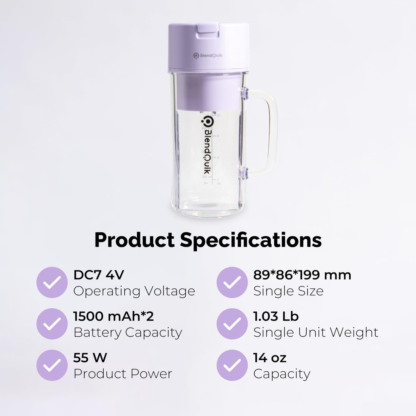 Personal Portable Blender For Shakes & Smoothies, Leakproof & Stylish Portable Mason Jar Shaker, Rechargeable Mini Blender with 10-Blade Blending System 14oz, Pink