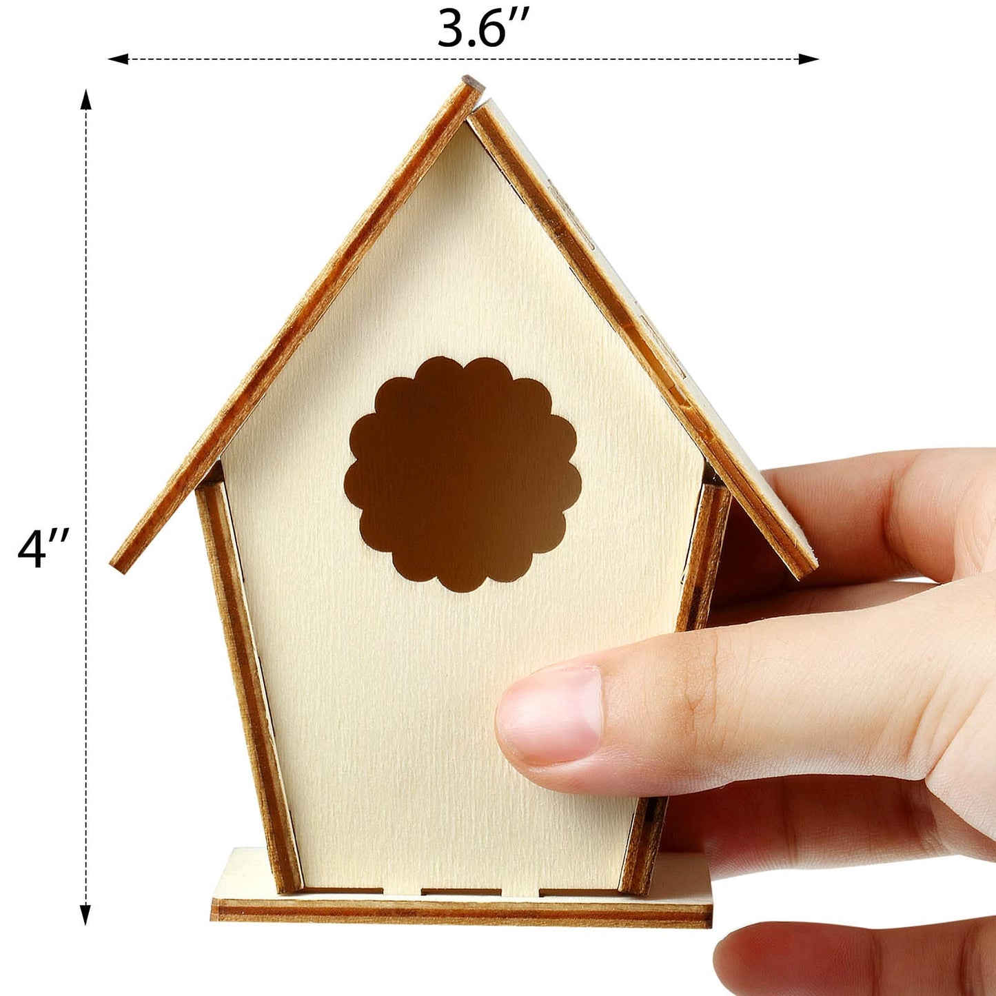 Outus 24 Pcs Wooden DIY Birdhouse Kits for Kids to Build, 4 Shapes Birdhouse Kit Wooden Unfinished with Butterfly Sticker for Boy Girl Arts Crafts(Vintage)