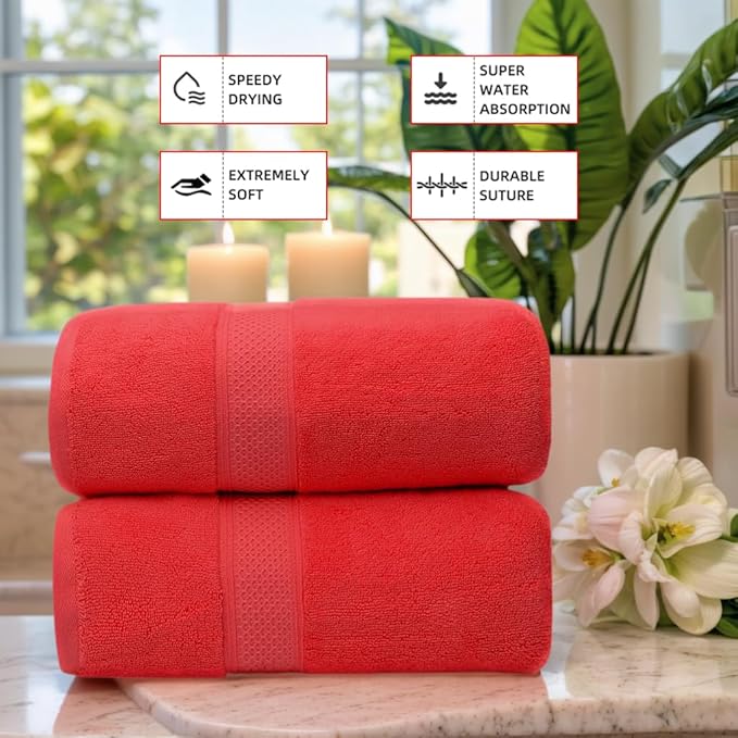 Fluffy Cotton Bath Towels Set650GSM, 2-Piece Set, Thickened and Enlarged