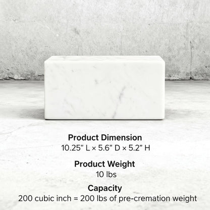 Aspen Studio AspenStudio Carrara Marble Real Urn Genuine Marble Urn for Human Adult Cremation Ashes Decorative urn