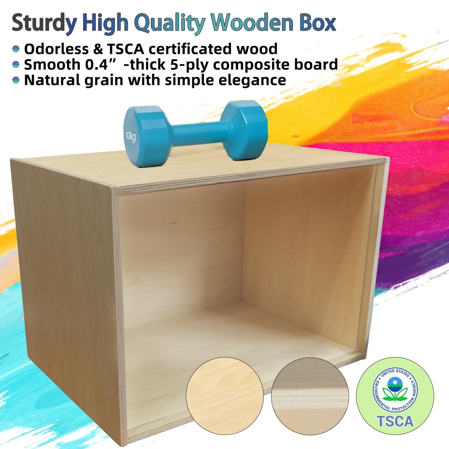 iLAND Wooden Diorama Box Large Display Boxes for Collectibles Figures Miniatures and a Dollhouse Room Box Unfinished 15.7“x 11”x11“ Quick-Build Without Screws or Glue, Dustproof Smooth Sturdy