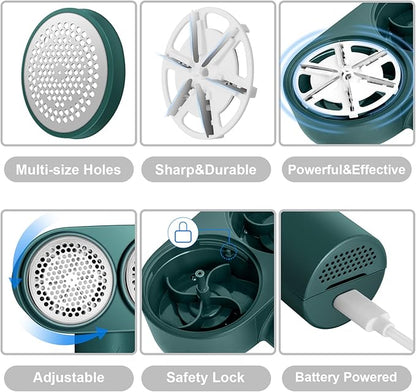 Fabric Shaver, Handzee Electric Lint Shaver, Dual Motor Sweater Shaver