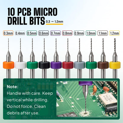 Micro Drill Bits Set with Pin Vise | Small Hand Drill - Pin Vise Hand Drill Manual, PCB Mini Bits for Resin Beads Polymer Clay | DYI Jewelry Making, set